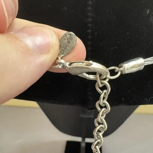 Chicos Necklace Silver Tone Beaded Rhinestone Statement 26 In Womens Jewelry - Picture 4 of 5